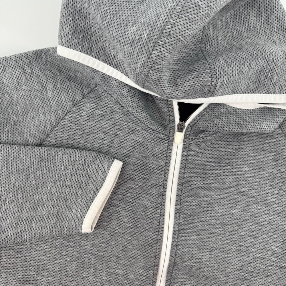 ZYIA ACTIVE Women's Medium Grey Textured Full Zip Hoodie Athletic Jacket